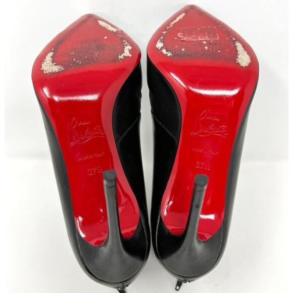 Christian Louboutin Black Papilloboot 100 Nappa & Mesh Ankle Boots – Size 37 - Picture 8 of 10